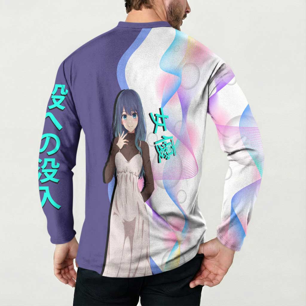 Akane Kurokawa Button Sweatshirt Chic Idol Anime Style