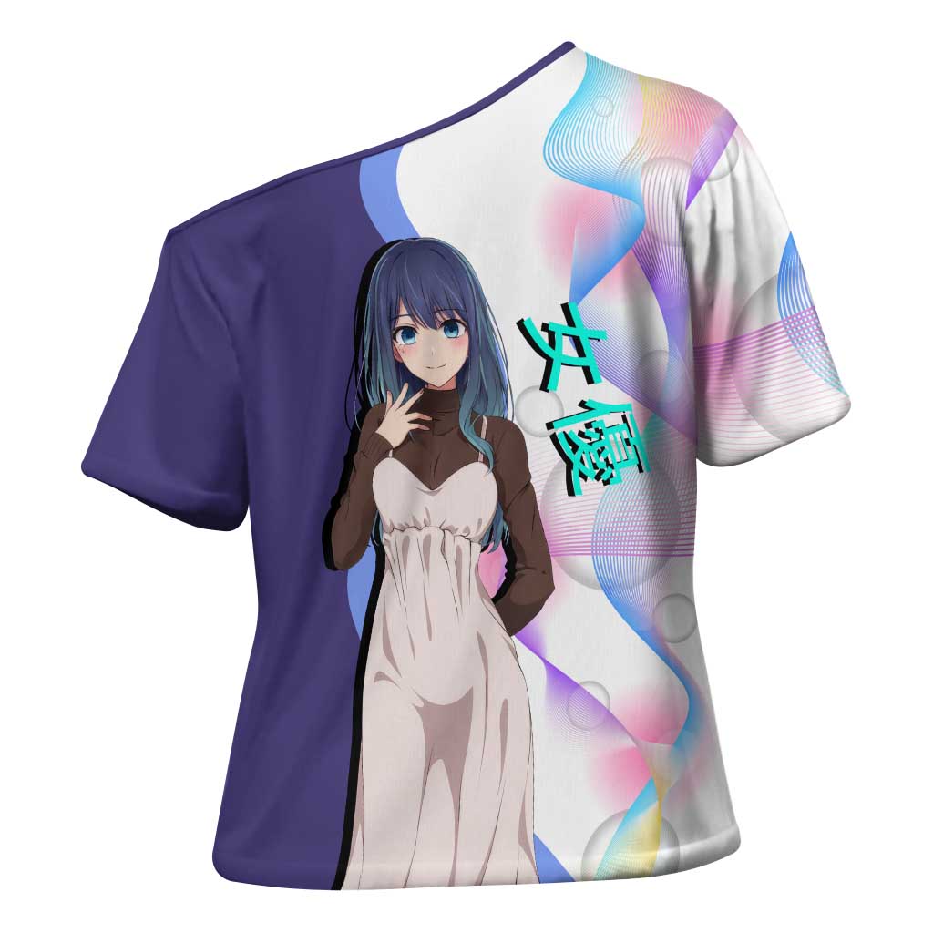 Akane Kurokawa Cross Shoulder Shirt Chic Idol Anime Style