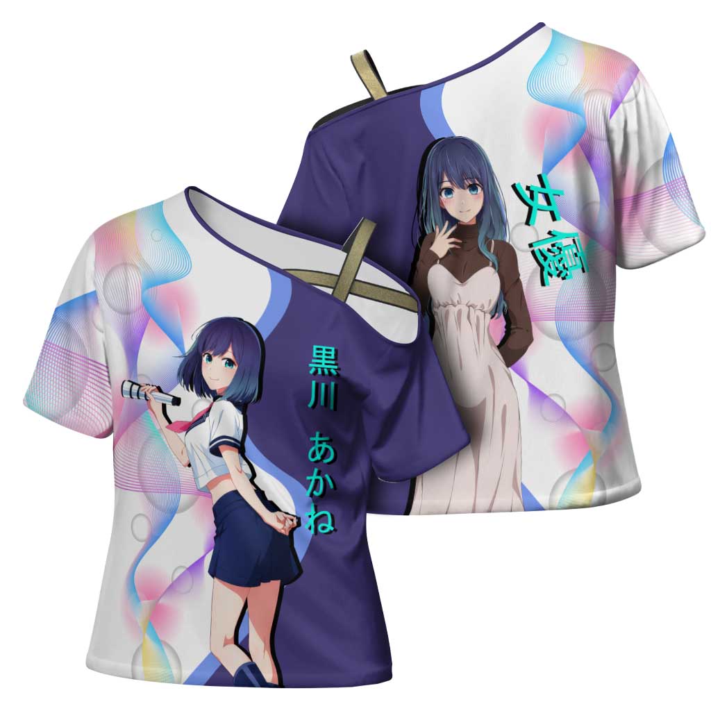 Akane Kurokawa Cross Shoulder Shirt Chic Idol Anime Style