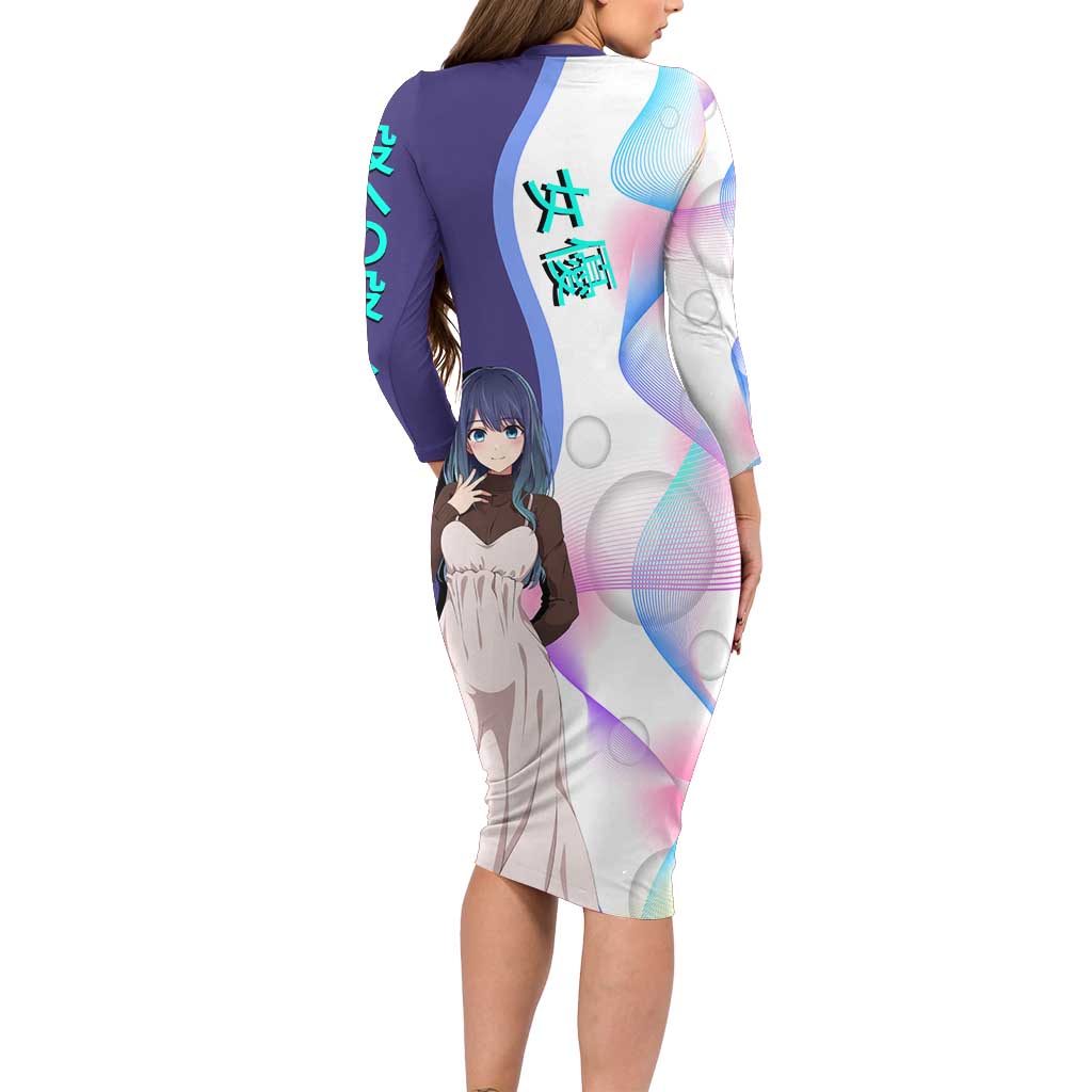 Akane Kurokawa Family Matching Long Sleeve Bodycon Dress and Hawaiian Shirt Chic Idol Anime Style
