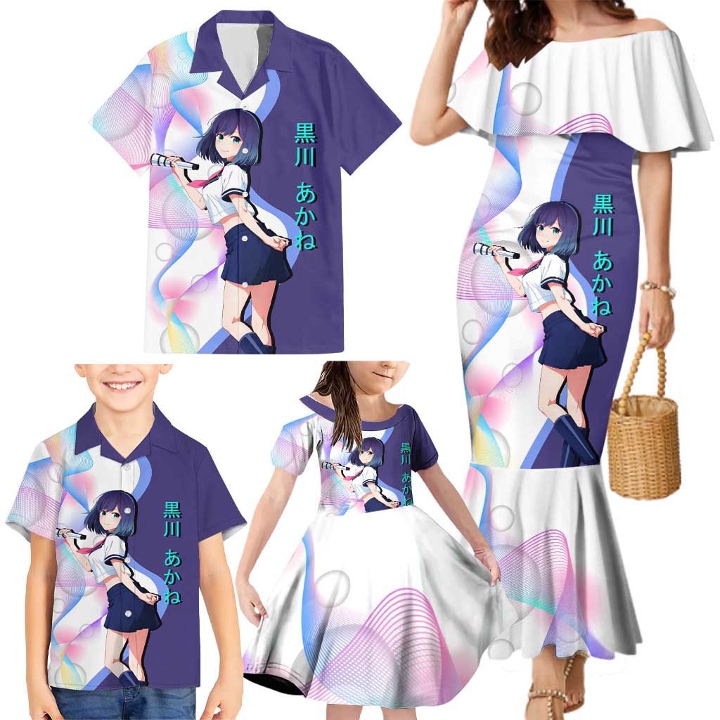 Akane Kurokawa Family Matching Mermaid Dress and Hawaiian Shirt Chic Idol Anime Style