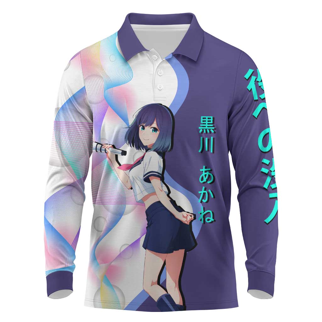 Akane Kurokawa Long Sleeve Polo Shirt Chic Idol Anime Style