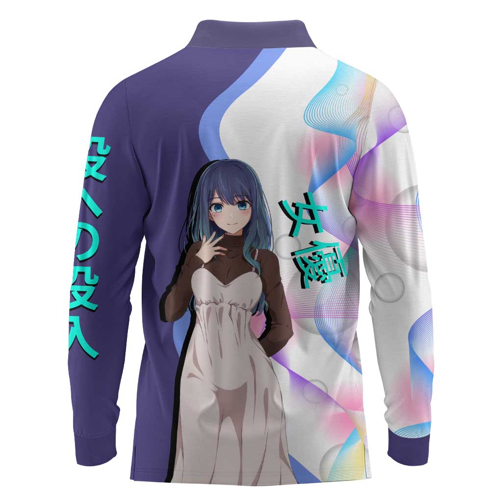 Akane Kurokawa Long Sleeve Polo Shirt Chic Idol Anime Style