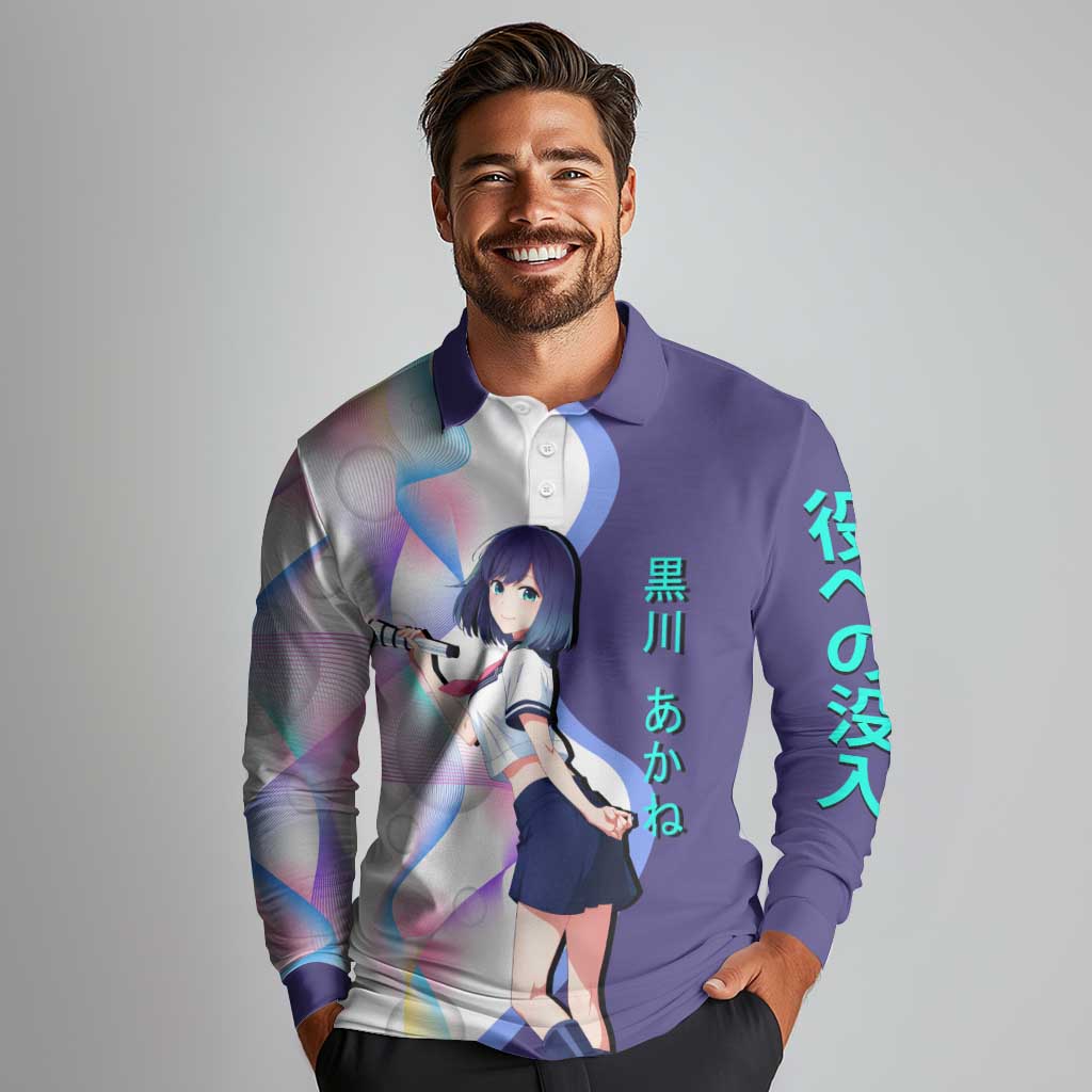 Akane Kurokawa Long Sleeve Polo Shirt Chic Idol Anime Style