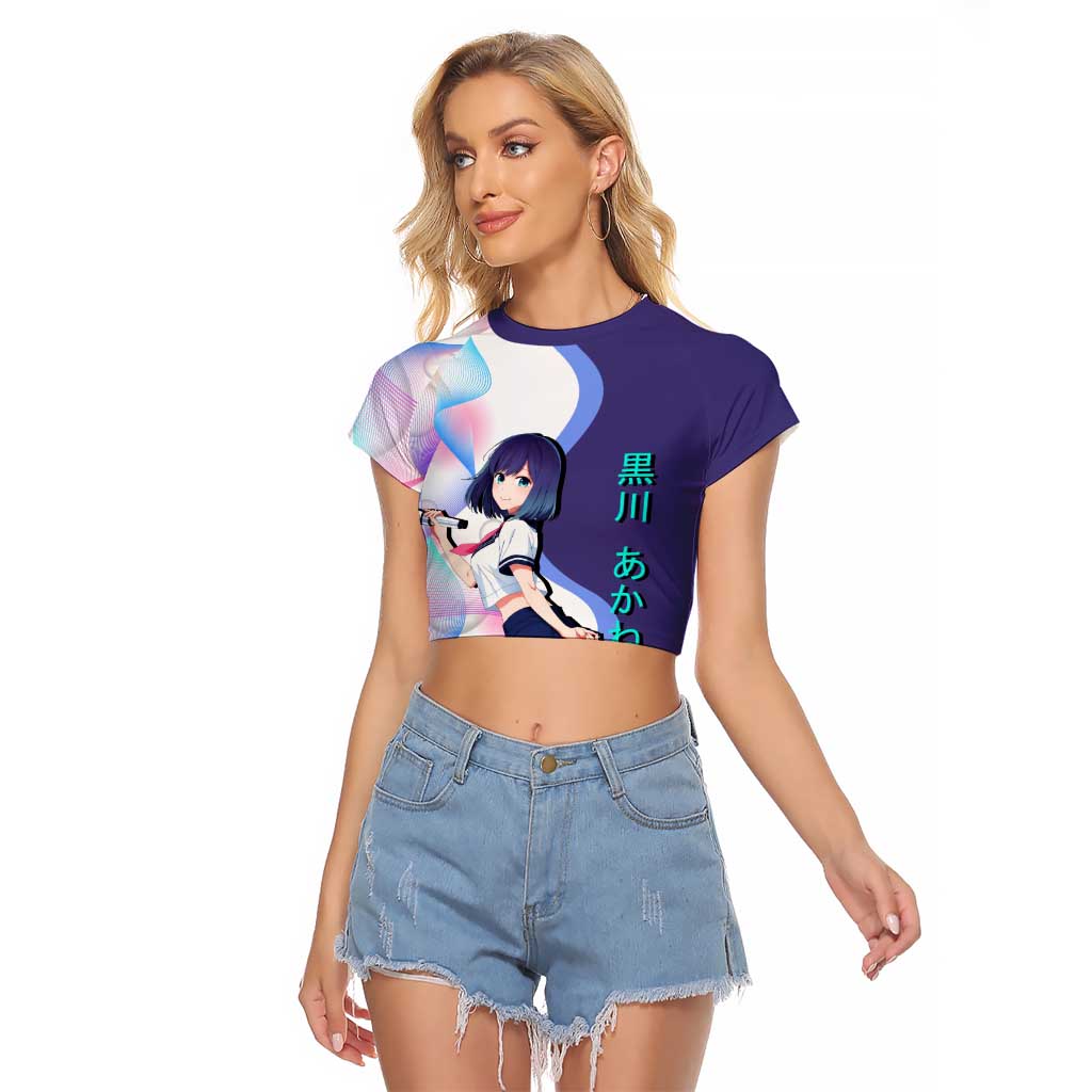 Akane Kurokawa Raglan Cropped T Shirt Chic Idol Anime Style