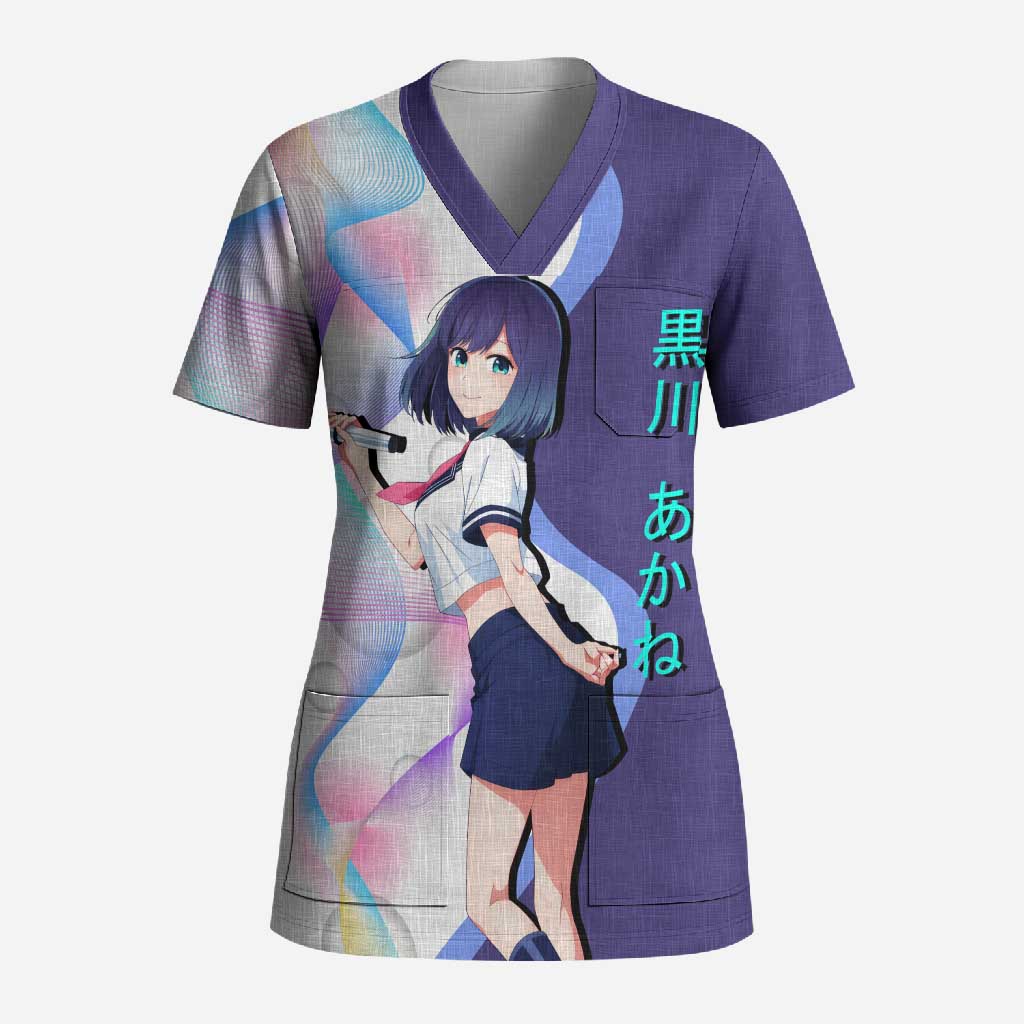 Akane Kurokawa Scrub Top Chic Idol Anime Style