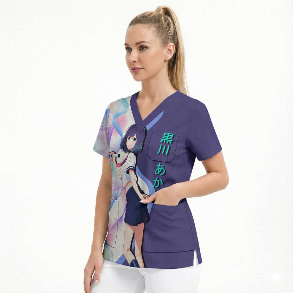 Akane Kurokawa Scrub Top Chic Idol Anime Style