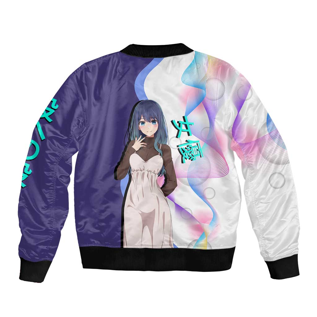Akane Kurokawa Sleeve Zip Bomber Jacket Chic Idol Anime Style