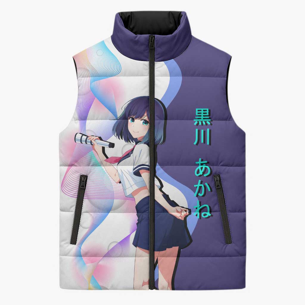 Akane Kurokawa Sleeveless Puffer Jacket Chic Idol Anime Style