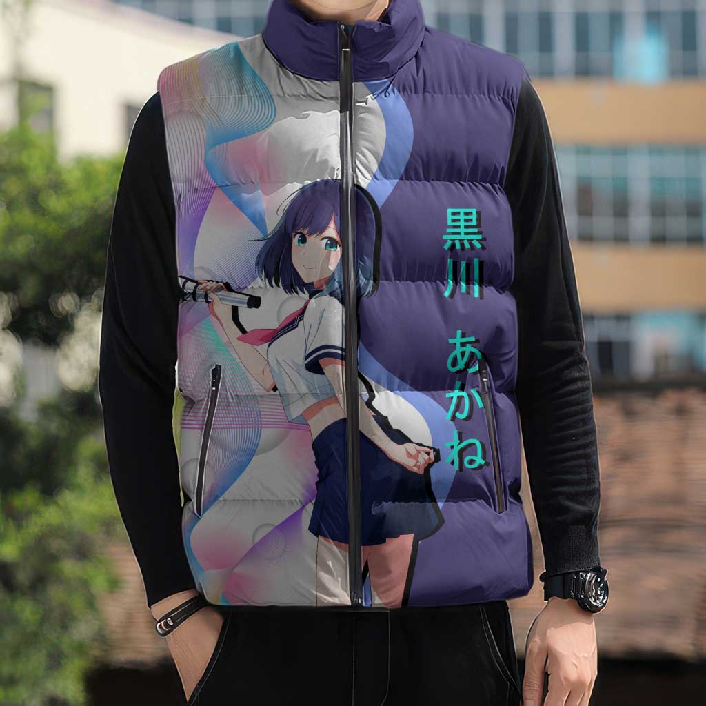 Akane Kurokawa Sleeveless Puffer Jacket Chic Idol Anime Style