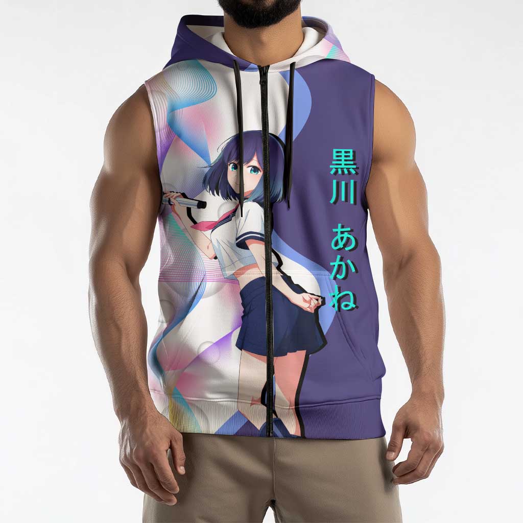 Akane Kurokawa Sleeveless Zip Hoodie Chic Idol Anime Style