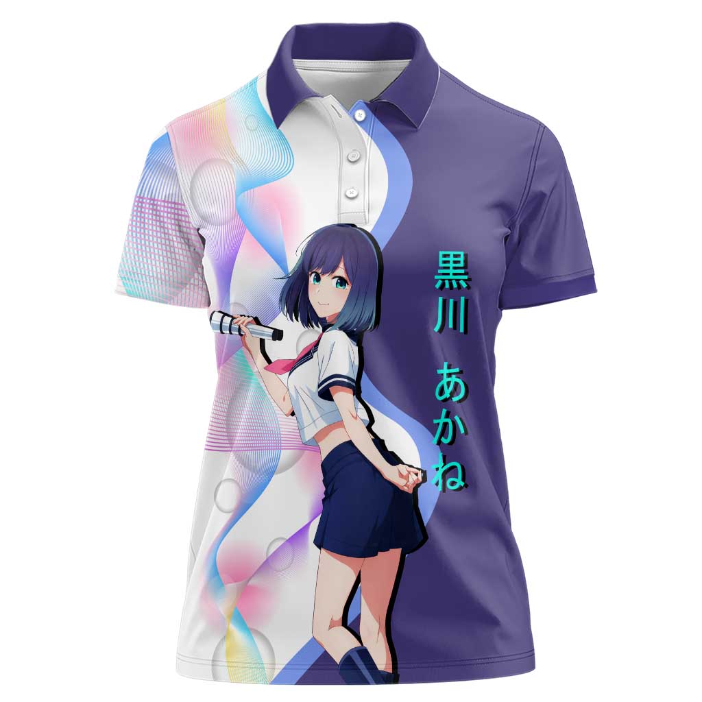 Akane Kurokawa Women Polo Shirt Chic Idol Anime Style