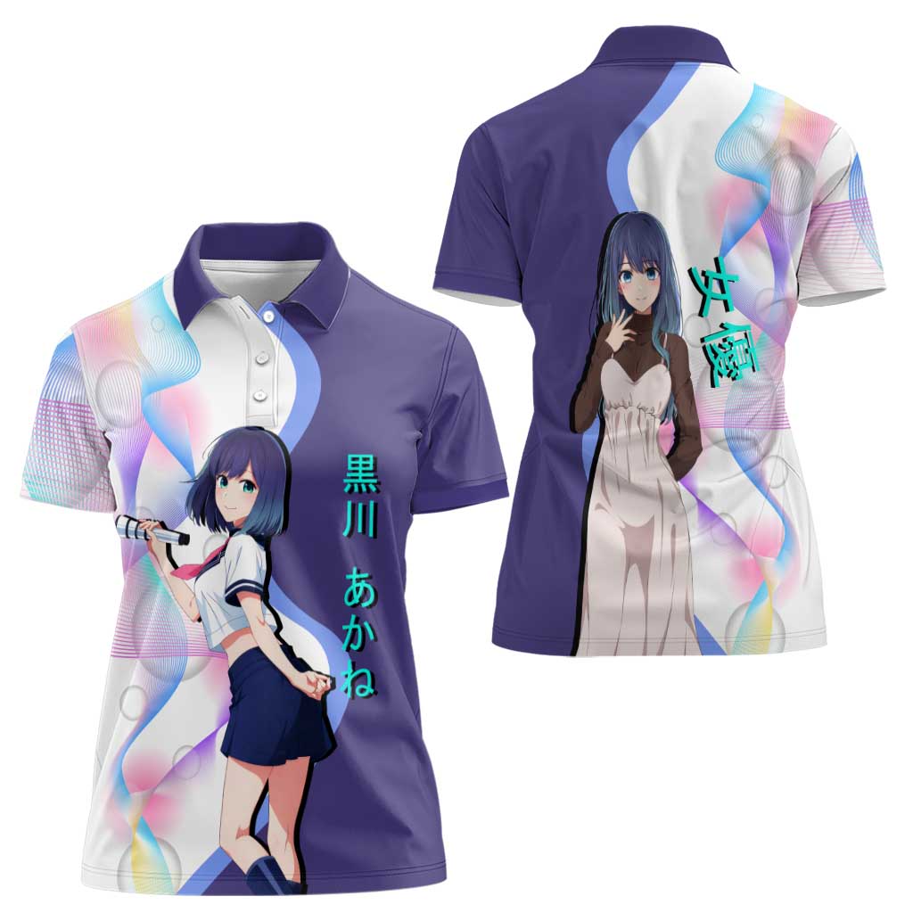 Akane Kurokawa Women Polo Shirt Chic Idol Anime Style