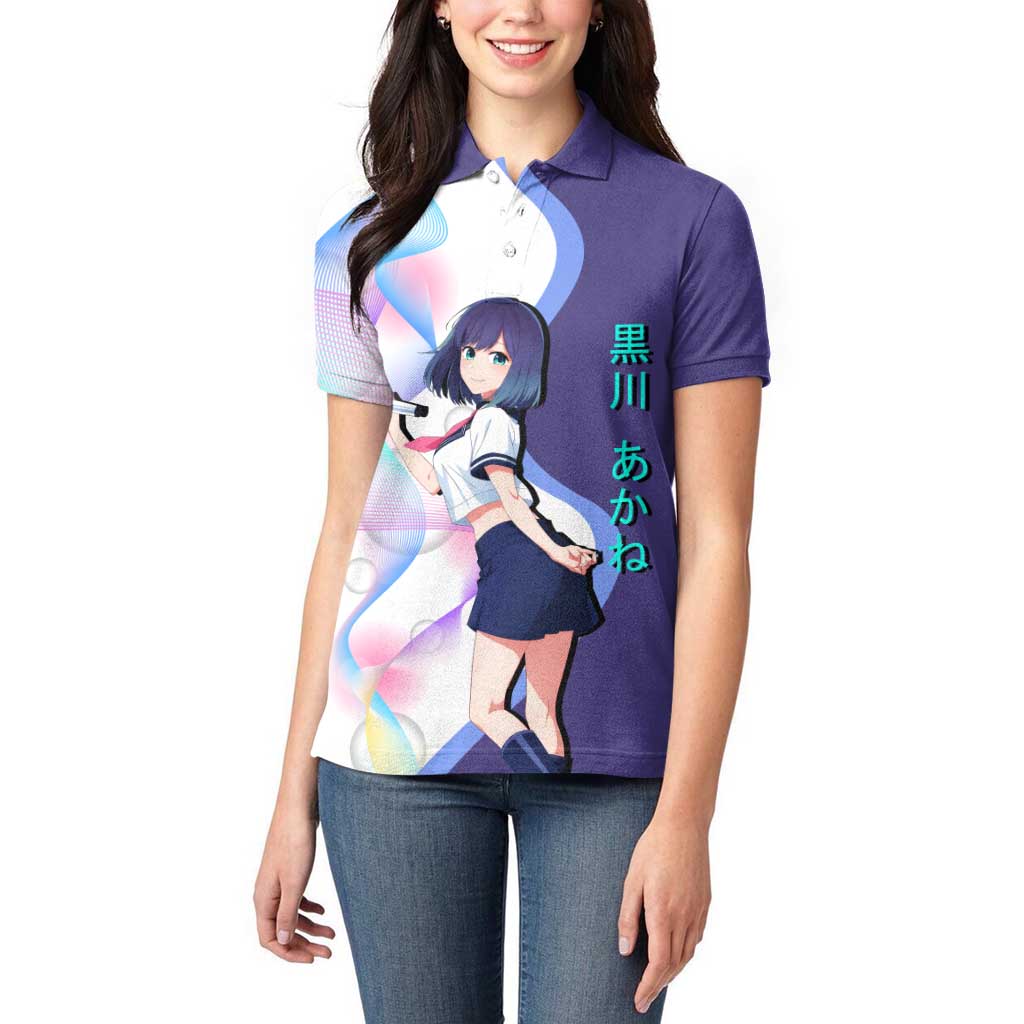 Akane Kurokawa Women Polo Shirt Chic Idol Anime Style