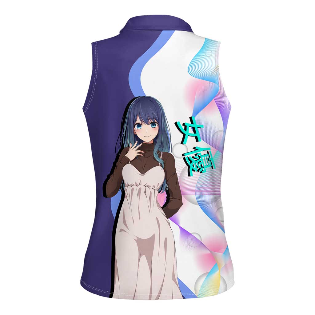 Akane Kurokawa Women Sleeveless Polo Shirt Chic Idol Anime Style