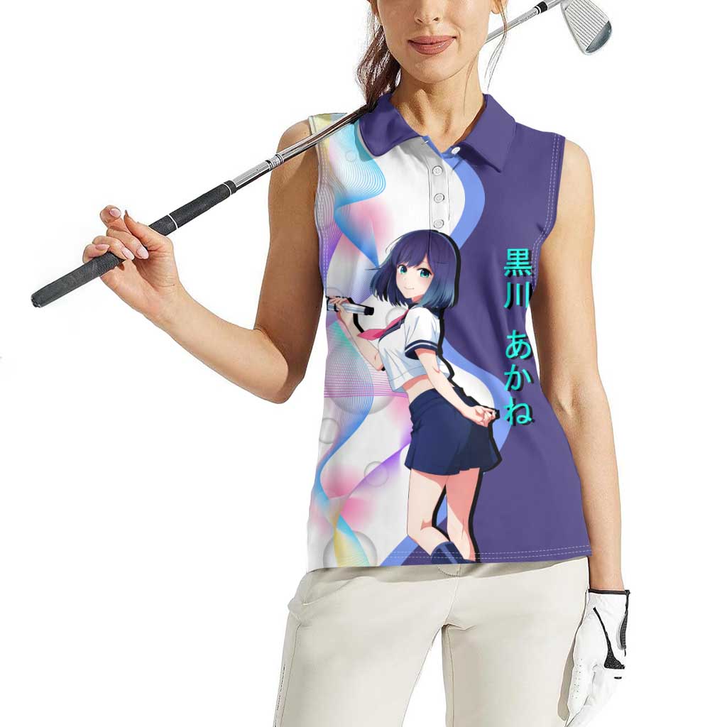 Akane Kurokawa Women Sleeveless Polo Shirt Chic Idol Anime Style