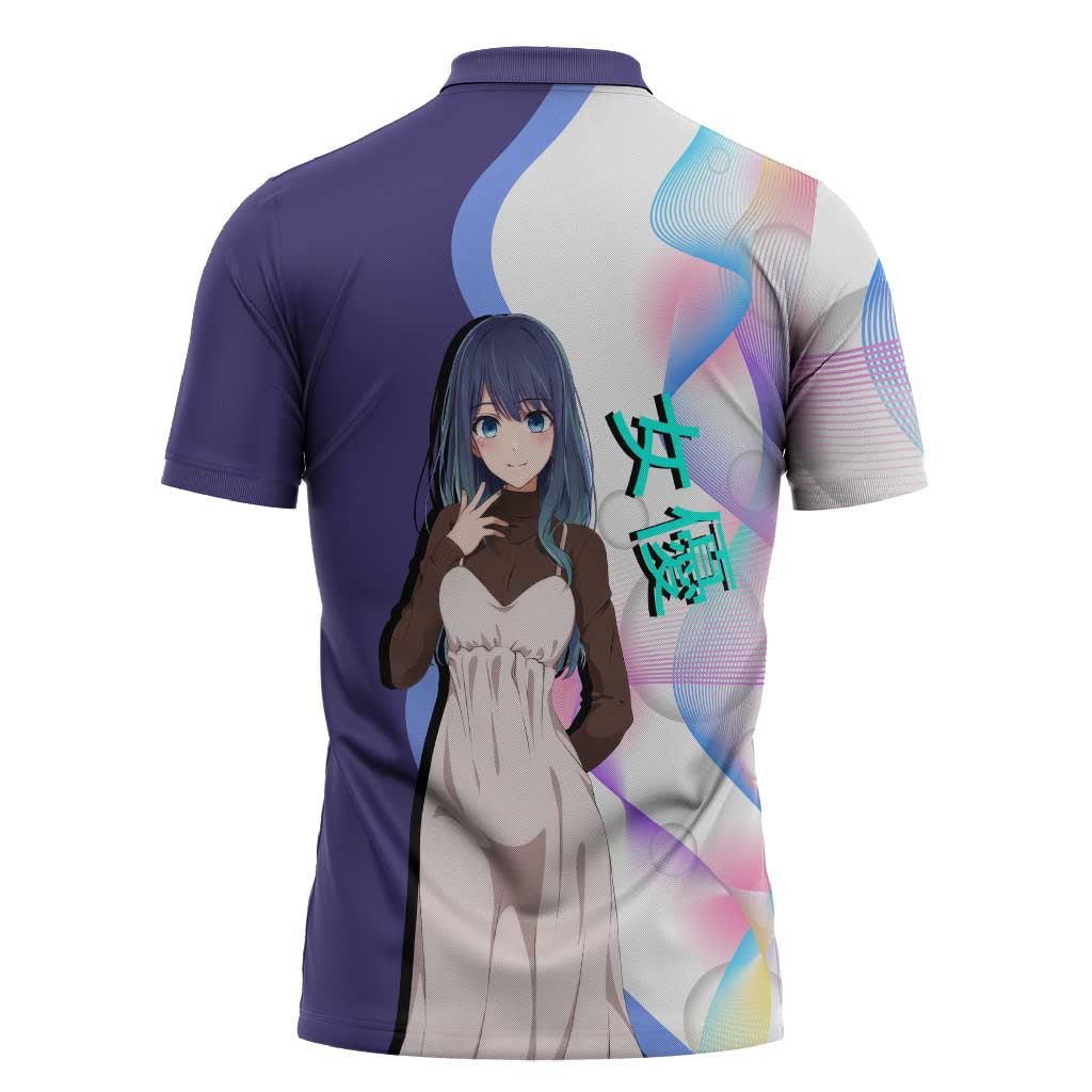 Akane Kurokawa Zipper Polo Shirt Chic Idol Anime Style