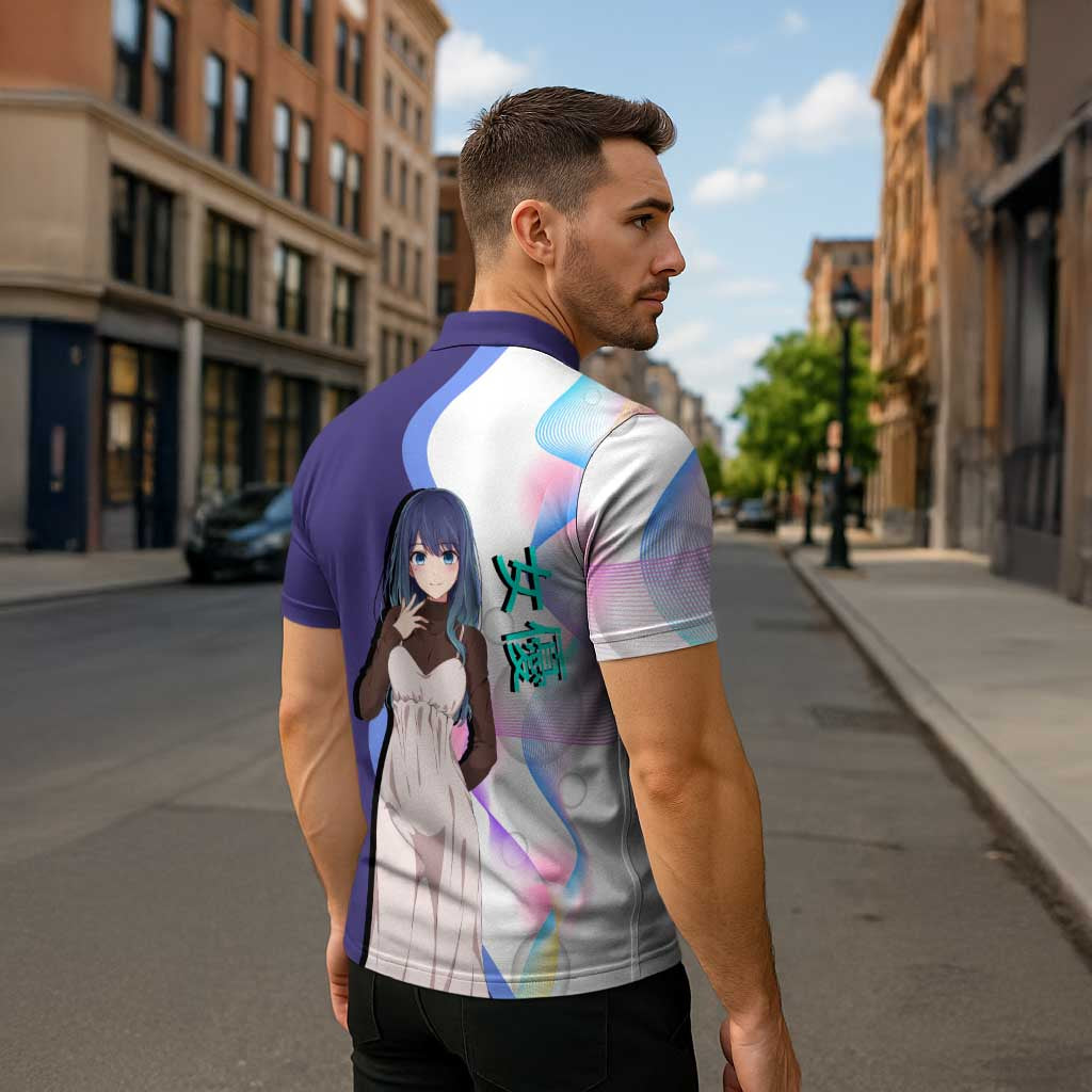 Akane Kurokawa Zipper Polo Shirt Chic Idol Anime Style