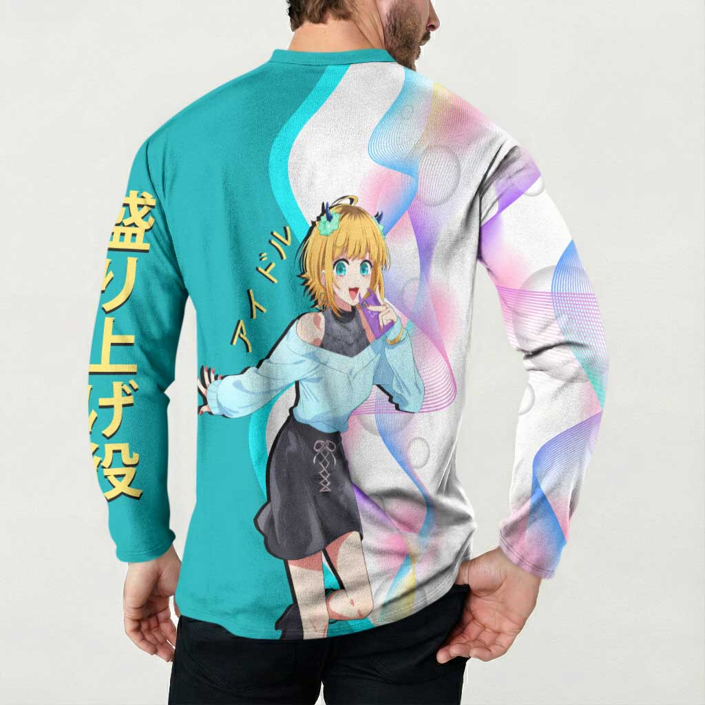 MEM-cho Idol Button Sweatshirt Playful Idol Anime Style
