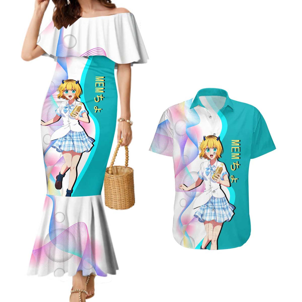 MEM-cho Idol Couples Matching Mermaid Dress and Hawaiian Shirt Playful Idol Anime Style