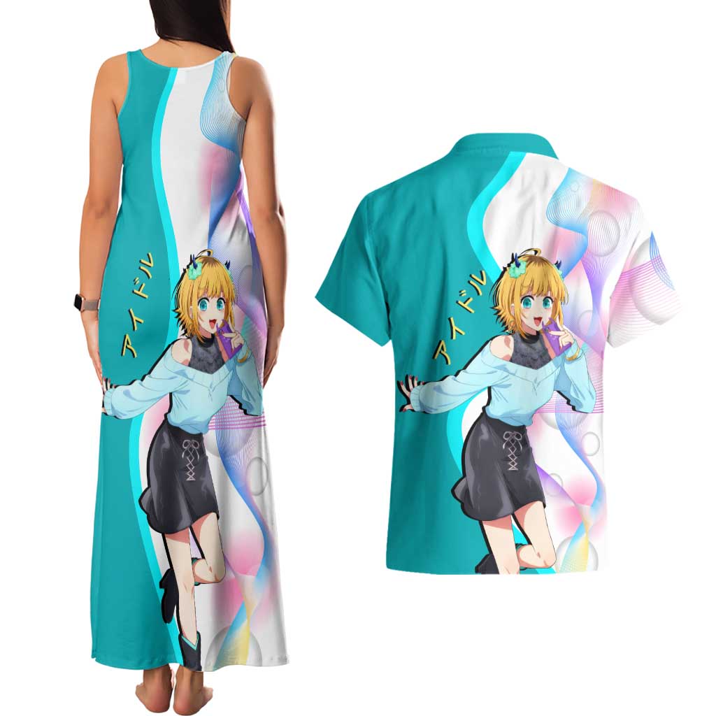 MEM-cho Idol Couples Matching Tank Maxi Dress and Hawaiian Shirt Playful Idol Anime Style