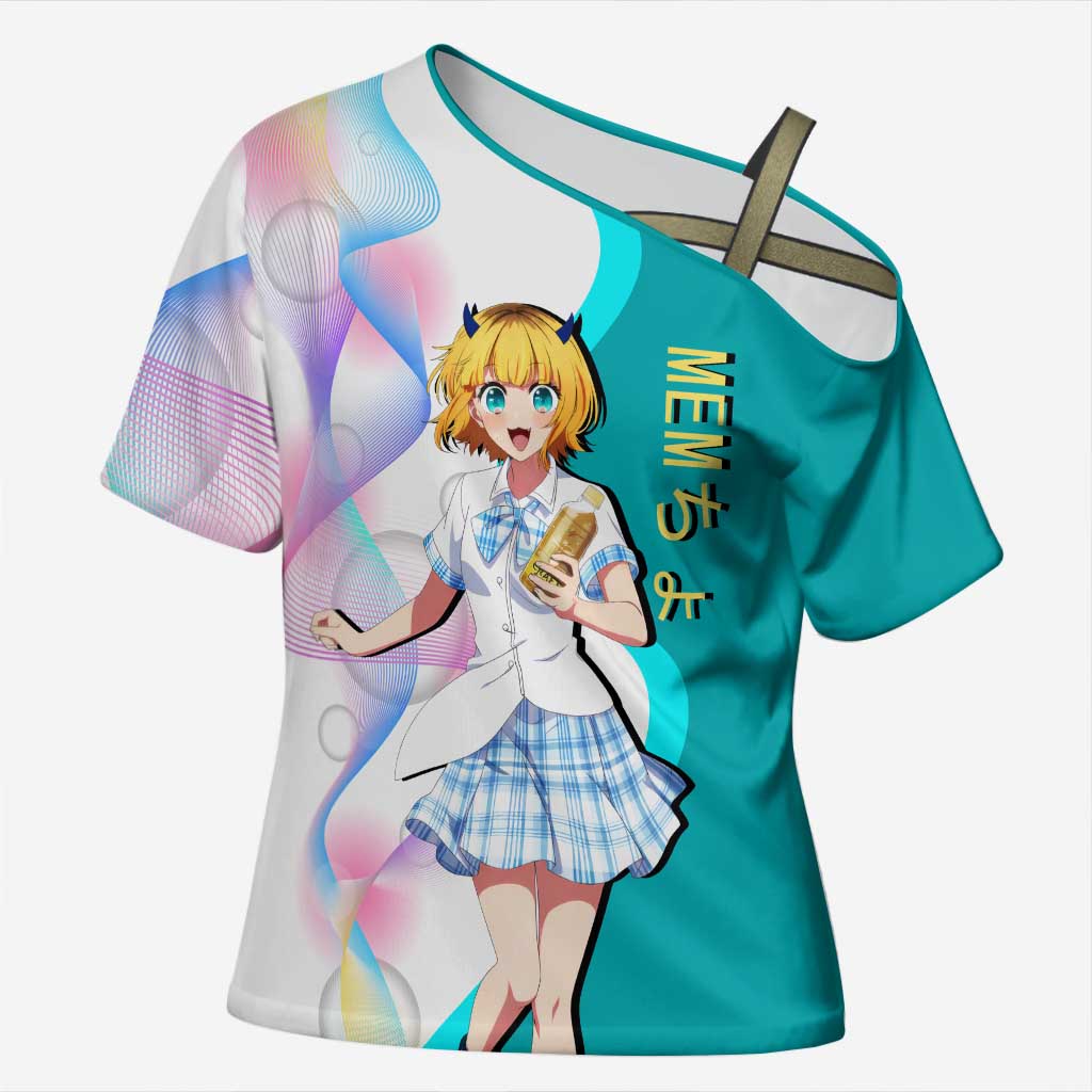 MEM-cho Idol Cross Shoulder Shirt Playful Idol Anime Style