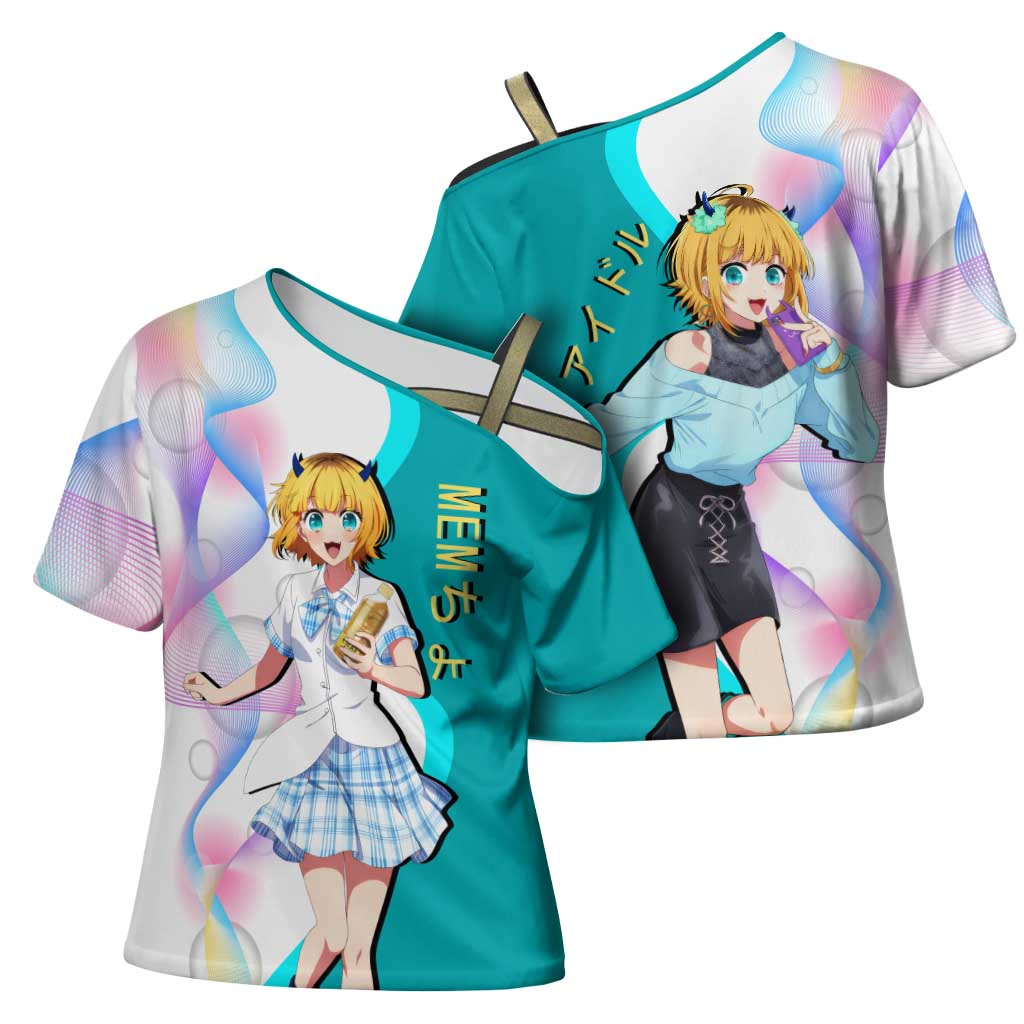 MEM-cho Idol Cross Shoulder Shirt Playful Idol Anime Style
