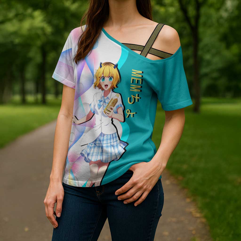 MEM-cho Idol Cross Shoulder Shirt Playful Idol Anime Style