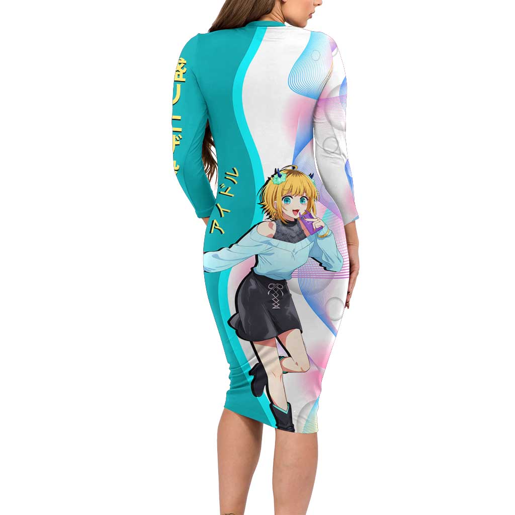 MEM-cho Idol Family Matching Long Sleeve Bodycon Dress and Hawaiian Shirt Playful Idol Anime Style