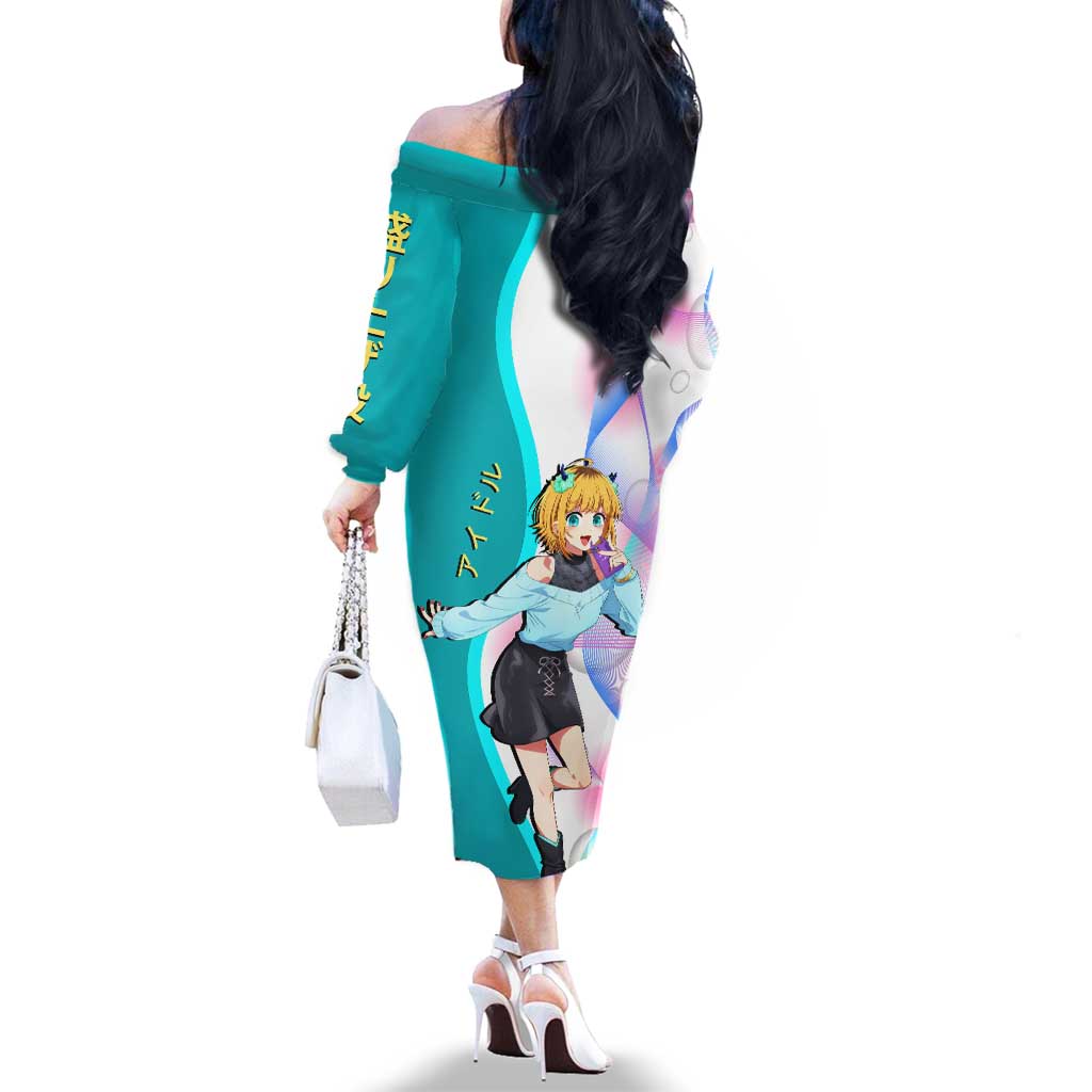 MEM-cho Idol Family Matching Off The Shoulder Long Sleeve Dress and Hawaiian Shirt Playful Idol Anime Style