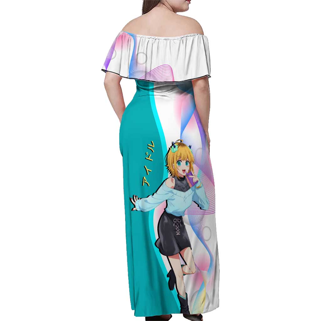 MEM-cho Idol Family Matching Off Shoulder Maxi Dress and Hawaiian Shirt Playful Idol Anime Style