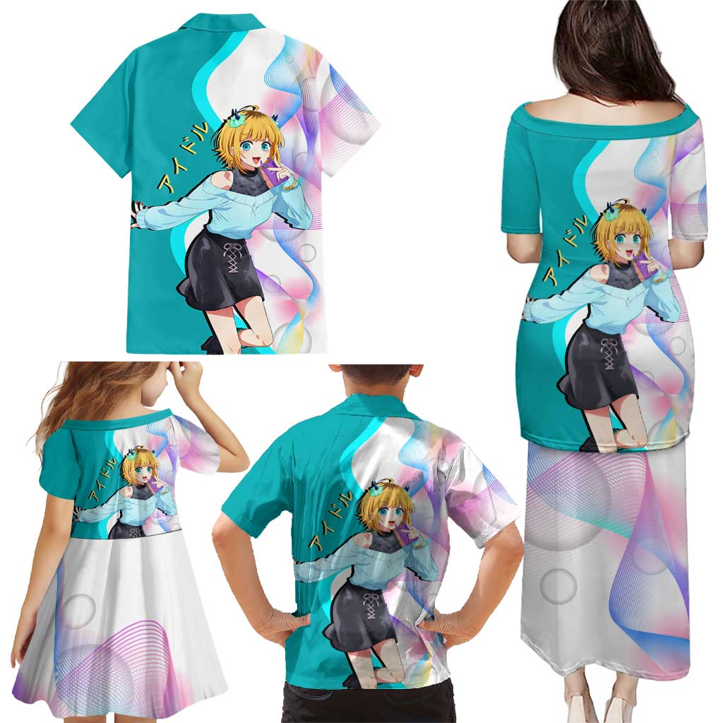 MEM-cho Idol Family Matching Puletasi and Hawaiian Shirt Playful Idol Anime Style