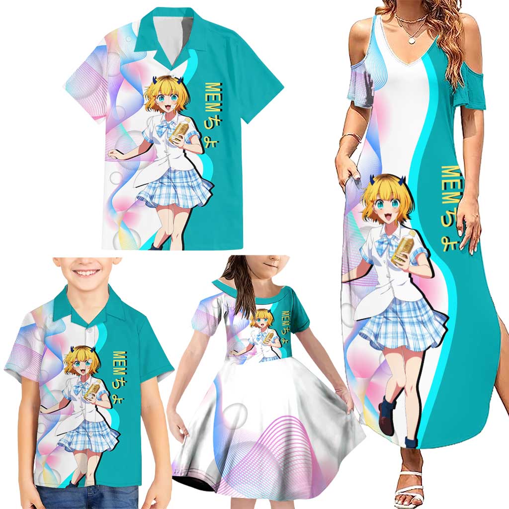 MEM-cho Idol Family Matching Summer Maxi Dress and Hawaiian Shirt Playful Idol Anime Style