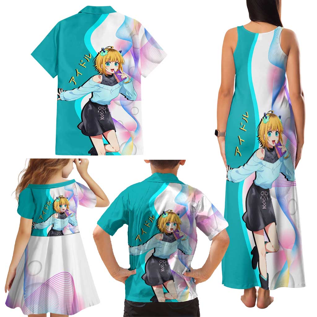 MEM-cho Idol Family Matching Tank Maxi Dress and Hawaiian Shirt Playful Idol Anime Style