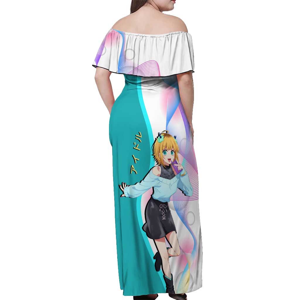 MEM-cho Idol Off Shoulder Maxi Dress Playful Idol Anime Style