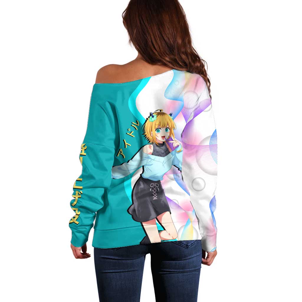 MEM-cho Idol Off Shoulder Sweater Playful Idol Anime Style