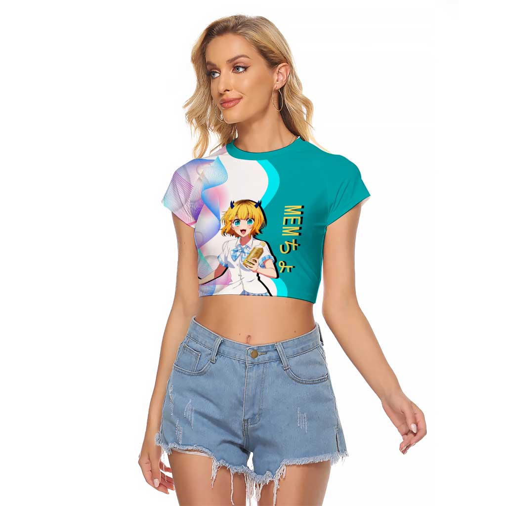 MEM-cho Idol Raglan Cropped T Shirt Playful Idol Anime Style