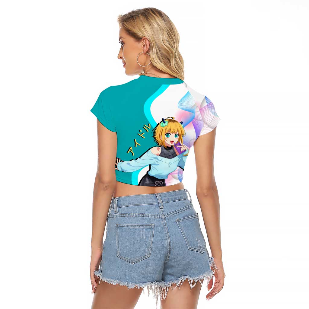 MEM-cho Idol Raglan Cropped T Shirt Playful Idol Anime Style