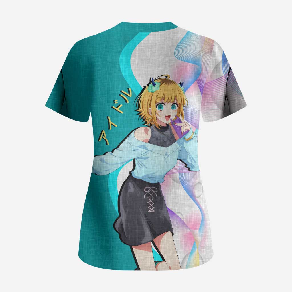 MEM-cho Idol Scrub Top Playful Idol Anime Style