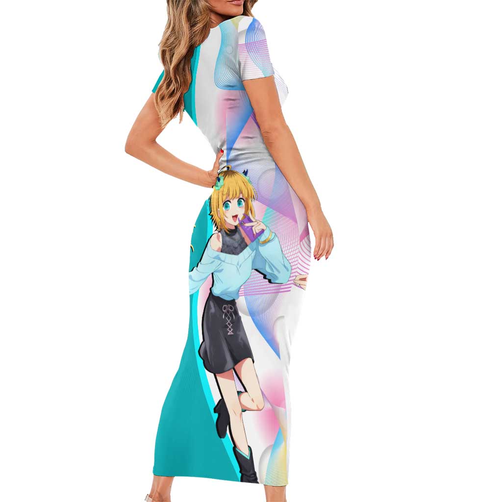 MEM-cho Idol Short Sleeve Bodycon Dress Playful Idol Anime Style