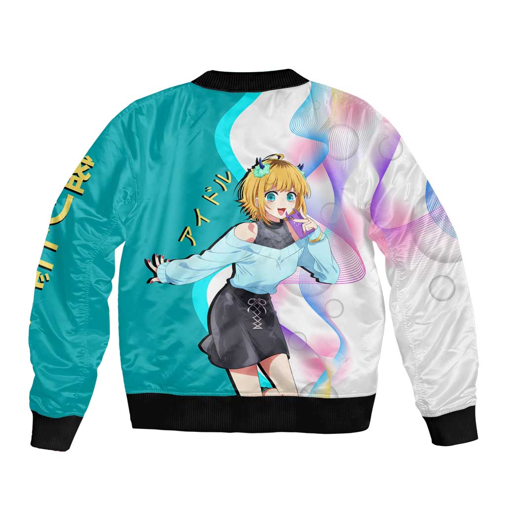 MEM-cho Idol Sleeve Zip Bomber Jacket Playful Idol Anime Style