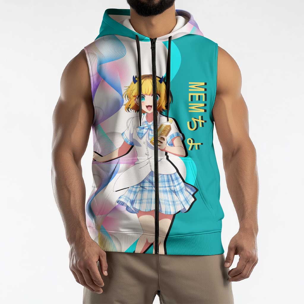 MEM-cho Idol Sleeveless Zip Hoodie Playful Idol Anime Style