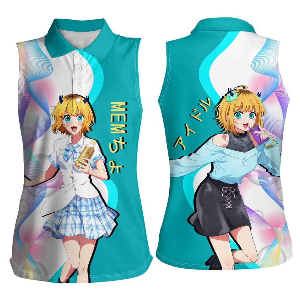 MEM-cho Idol Women Sleeveless Polo Shirt Playful Idol Anime Style