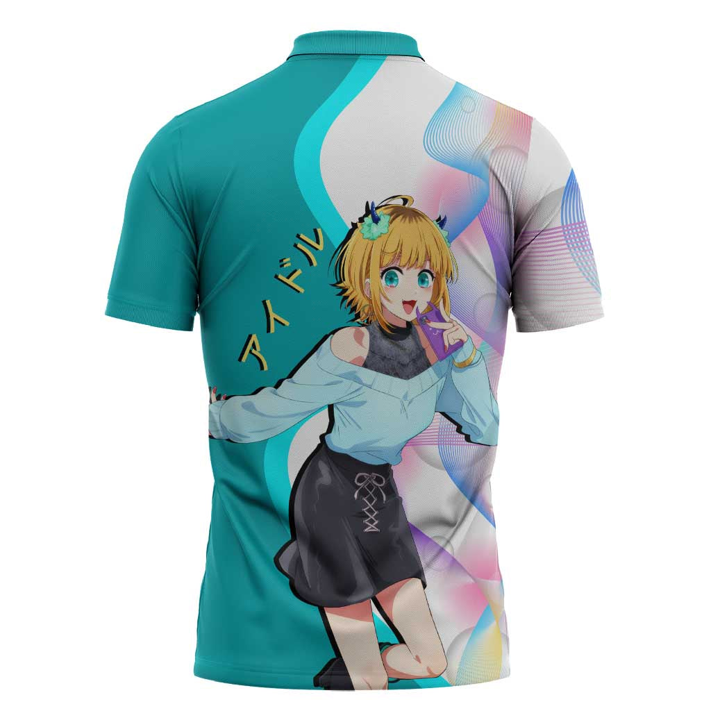 MEM-cho Idol Zipper Polo Shirt Playful Idol Anime Style