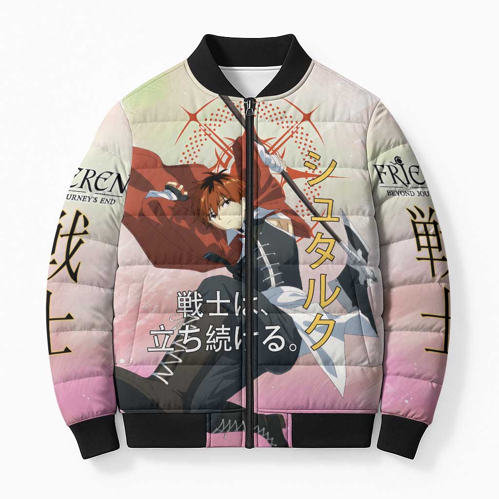 Stark Frieren Beyond Journey’s End Bomber Puffer Jacket Dynamic Anime Warrior Style