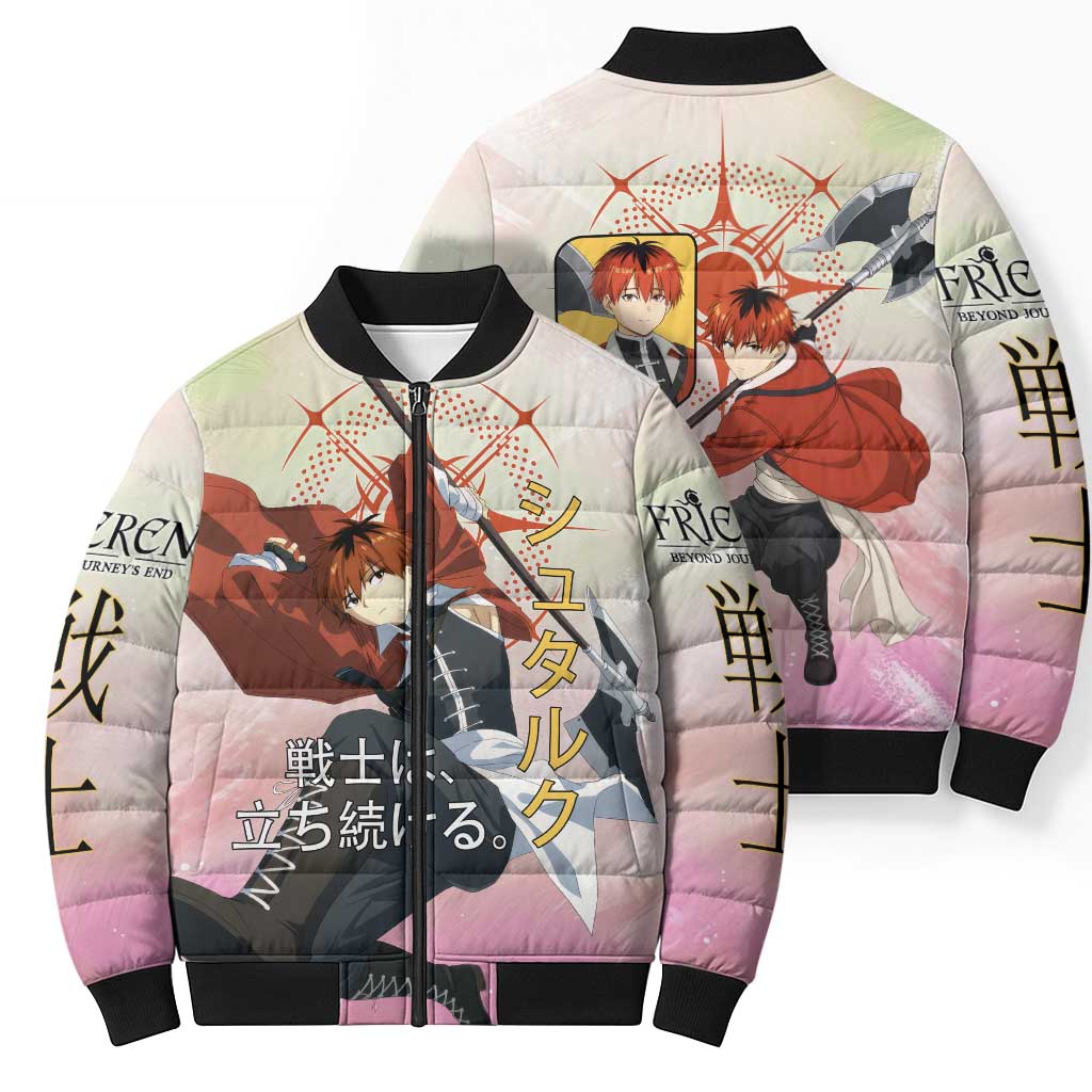 Stark Frieren Beyond Journey’s End Bomber Puffer Jacket Dynamic Anime Warrior Style