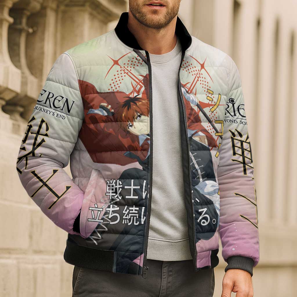 Stark Frieren Beyond Journey’s End Bomber Puffer Jacket Dynamic Anime Warrior Style