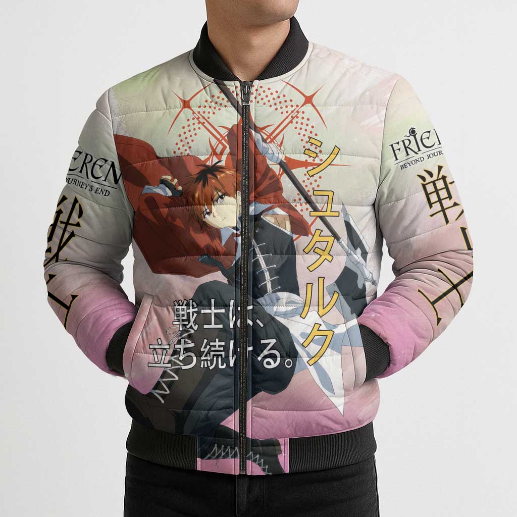 Stark Frieren Beyond Journey’s End Bomber Puffer Jacket Dynamic Anime Warrior Style