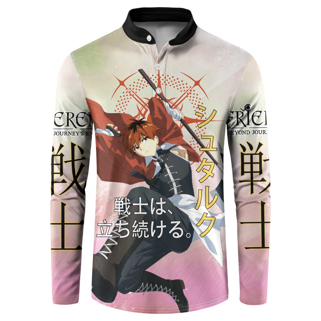 Stark Frieren Beyond Journey’s End Button Sweatshirt Dynamic Anime Warrior Style