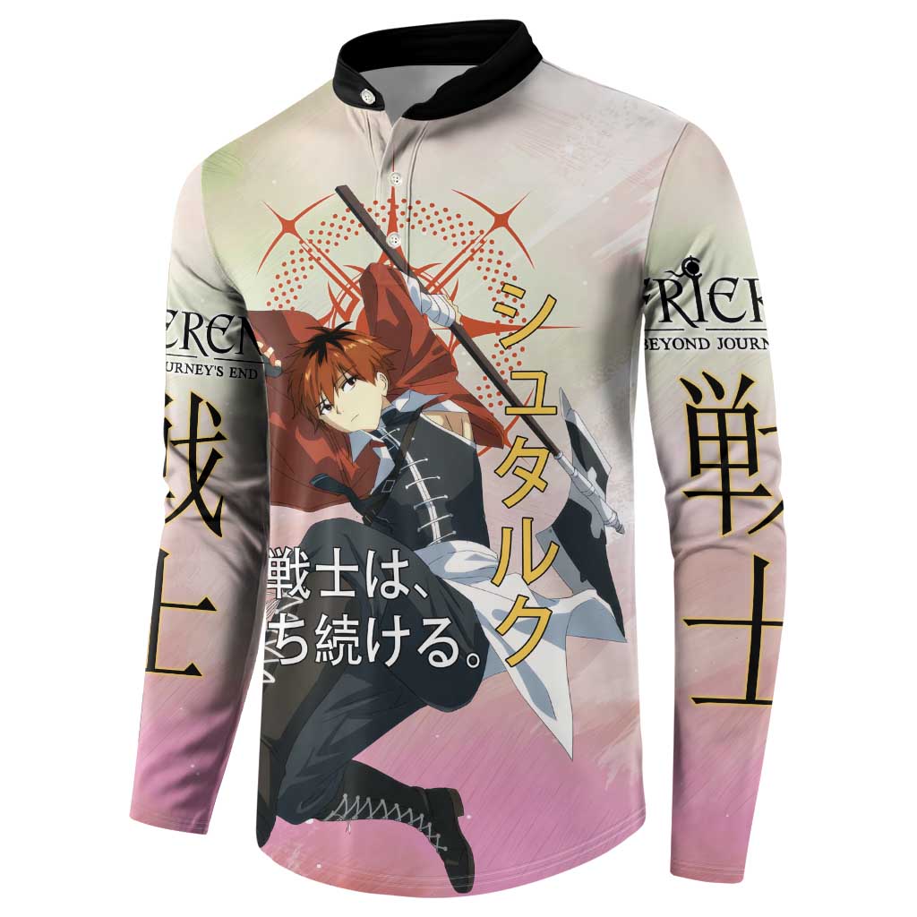 Stark Frieren Beyond Journey’s End Button Sweatshirt Dynamic Anime Warrior Style